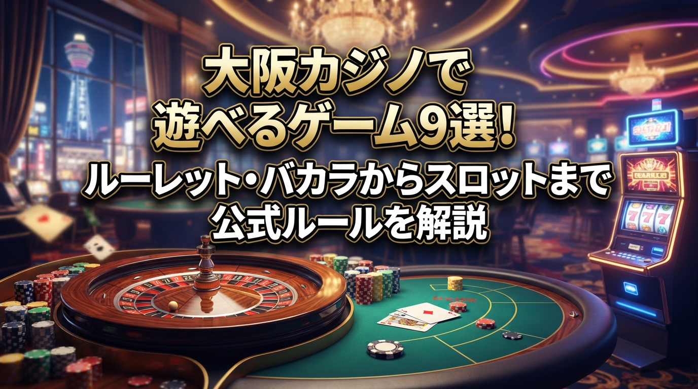 【2026年最新】大阪カジノで遊べるゲーム9選！ルーレット・バカラからスロットまで公式ルールを解説